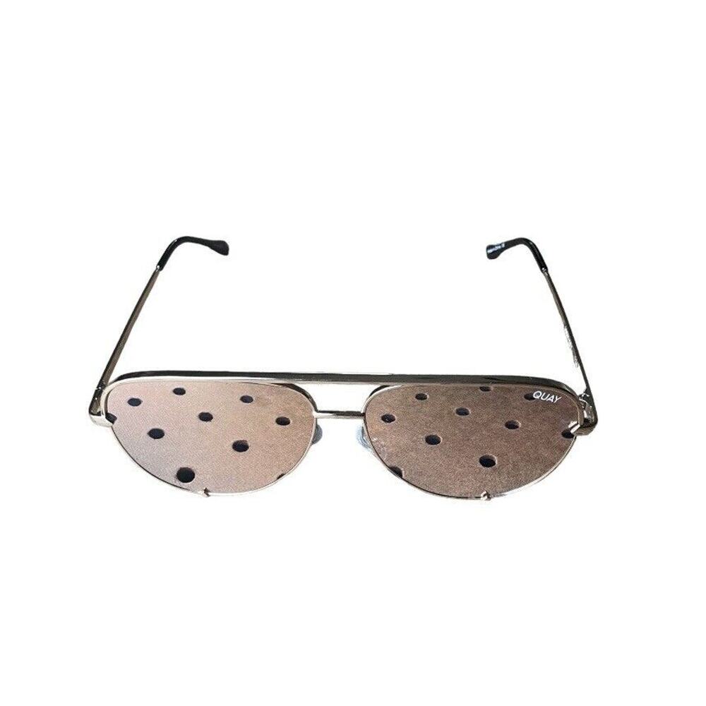 Quay Desi Sunglasses High Key Mirror Aviator Polarized Gold/Gold